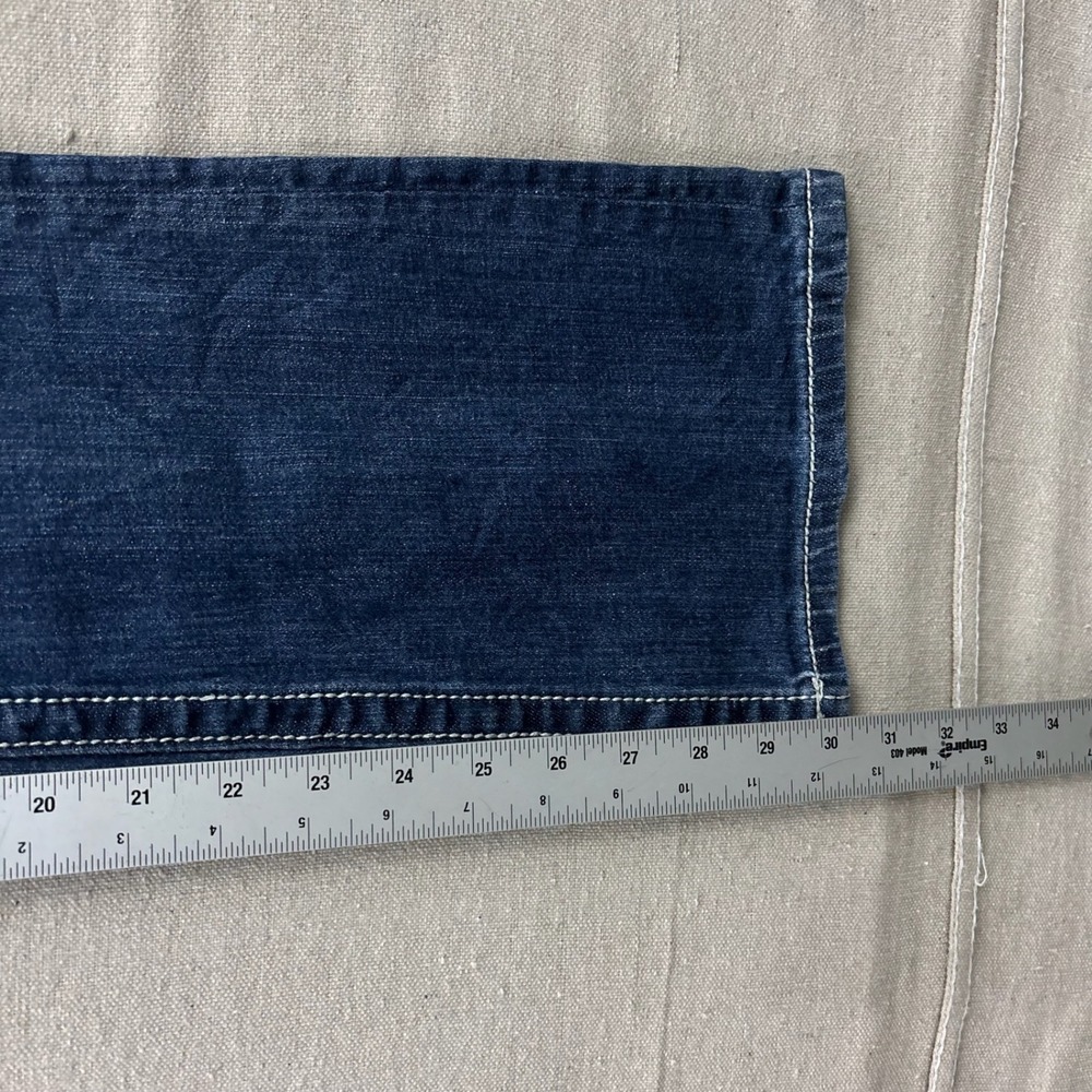 Miss Me Bootcut Jeans Womens 26 Blue Dark Wash Rhinestone Flap Pocket Buckle - Picture 8 of 10